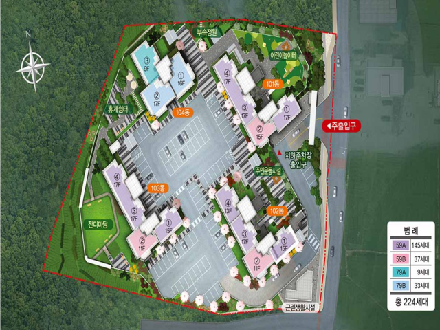 화성조암스위트엠 단지배치도